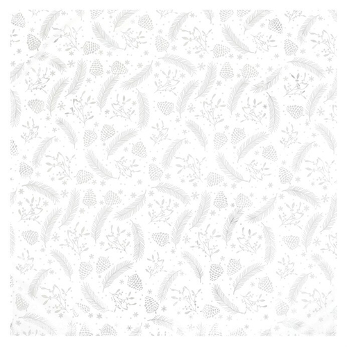 Ubrus - stříbrný vánoční vzor, 100% polyester, 80 x 80 cm