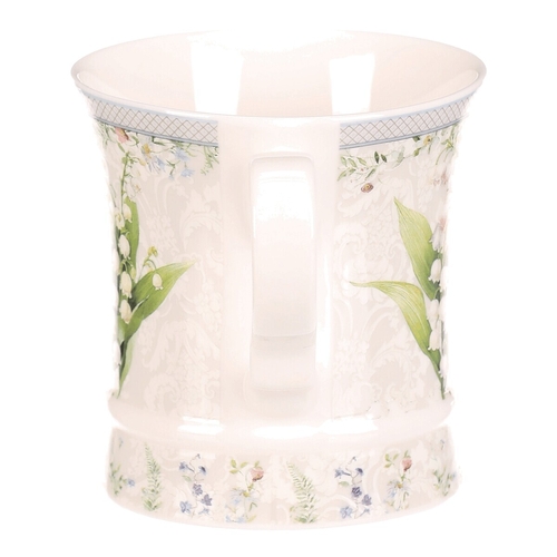 Hrnek malovaný - porcelán, dárková dóza, motiv s konvalinkami