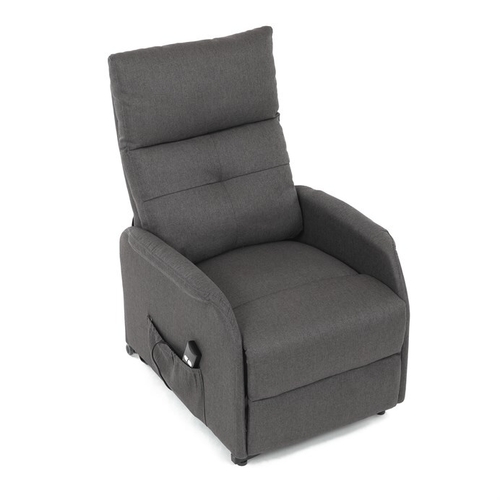 Polohovací křeslo, elektrické kabelové ovládání, šedá, látka, TV-5482 GREY2