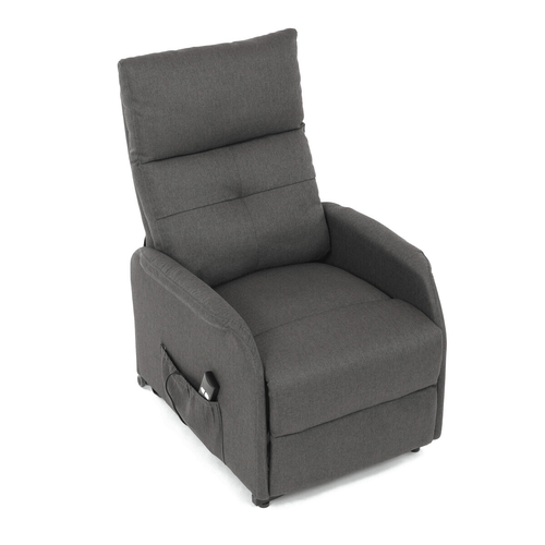 Polohovací křeslo, elektrické kabelové ovládání, šedá, látka, TV-5482 GREY2