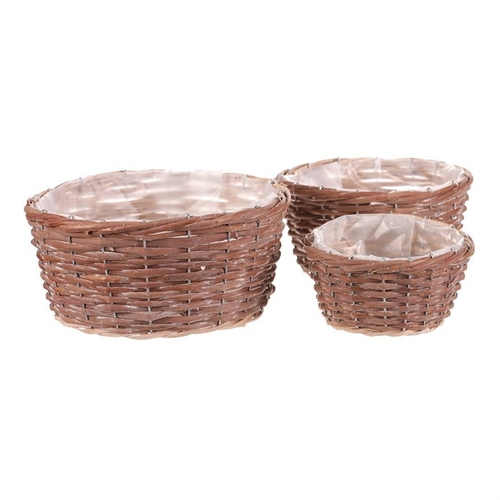 Obal proutěný - kulatý, přírodní, cena za sadu 3 ks
