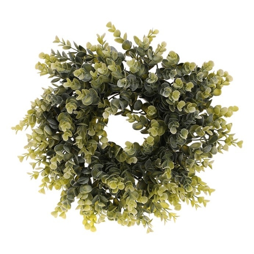 Věnec umělý - pr. 30 cm, eukalyptus, barva zelená