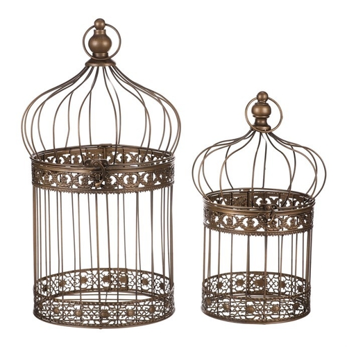 Klec kovová - závěsná, barva měděná, cena za sadu 2 ks