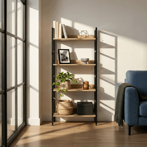 Regál, mdf, hnědá, GD-314 OAK