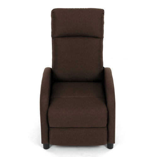 Polohovací křeslo, hnědá, látka, TV-W3397 BR2