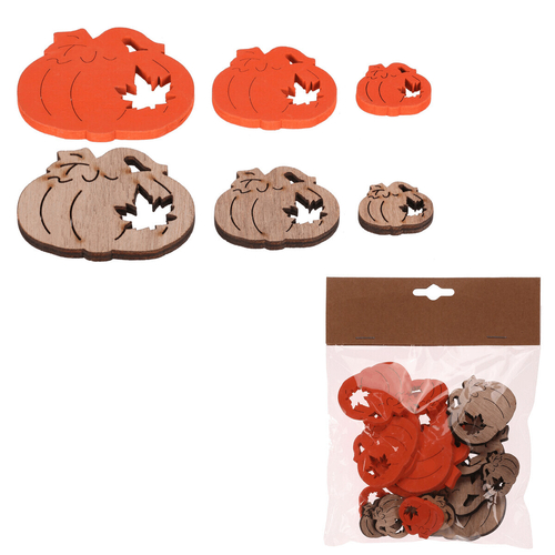 Dýně - dřevo, mix 2 barev a 3 vel., cena za balení (18 ks)