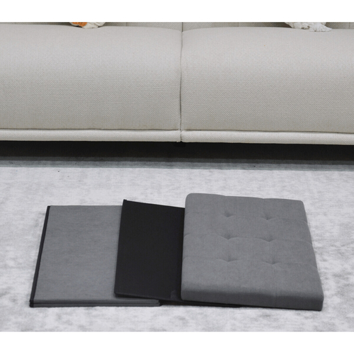 Taburet s úložným prostorem, šedá, manšestrová látka, TAB-472 GREY6