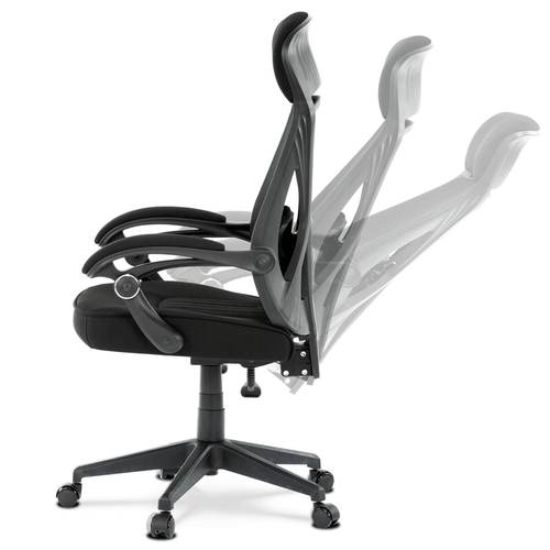 Kancelářská židle, houpací mechanismus, černá síťovina, KA-Y309 BK