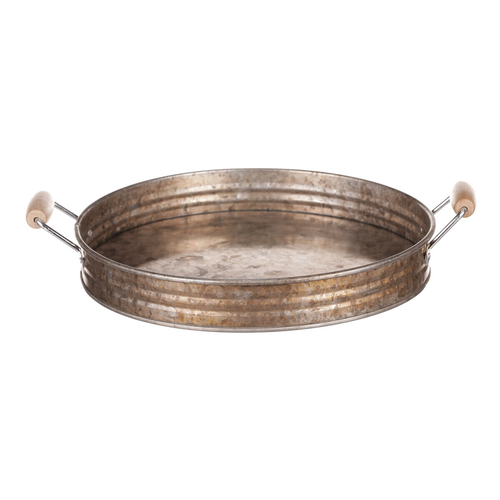 Tác kovový - tvar pánve, zinkový, barva měděná