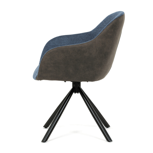 Jídelní židle otočná 180°, modrá, látka, DCH-Y1143 BLUE2