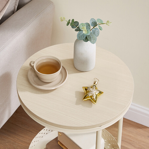 Odkládací stolek 40x40x55cm, mdf, bělený dub, AKF-E1015 CRM