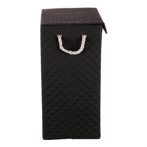 Koš prádelní - látkový s uchy, hranatý, černý