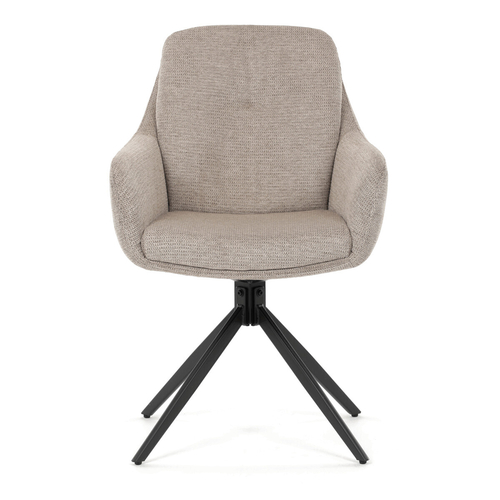 Jídelní židle otočná 180°, béžová, látka, DCH-P3174 LAN2