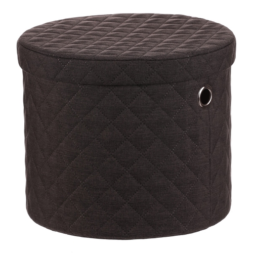 Koš prádelní - látka, kulatý, černý, cena za sadu 5 ks