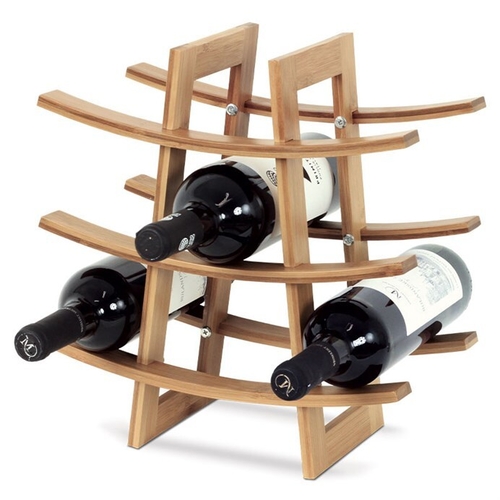 Stojan na víno - bambusový, třípatrový, barva přírodní