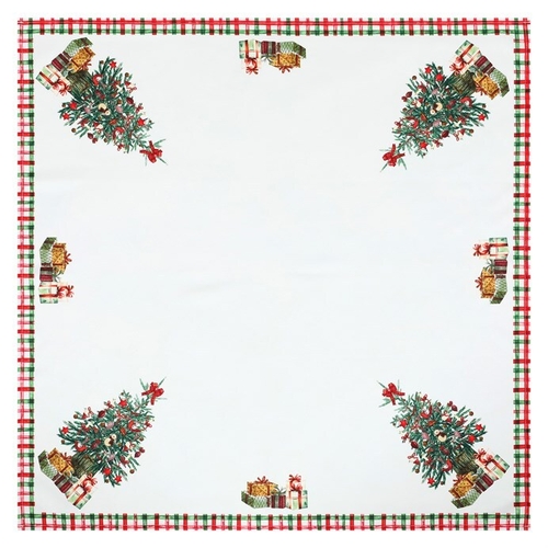 Ubrus - vánoční stromky, 100 % polyester, 80 x 80 cm