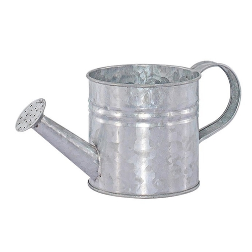 Obal kovový - tvar konve, zinkový, barva stříbrná