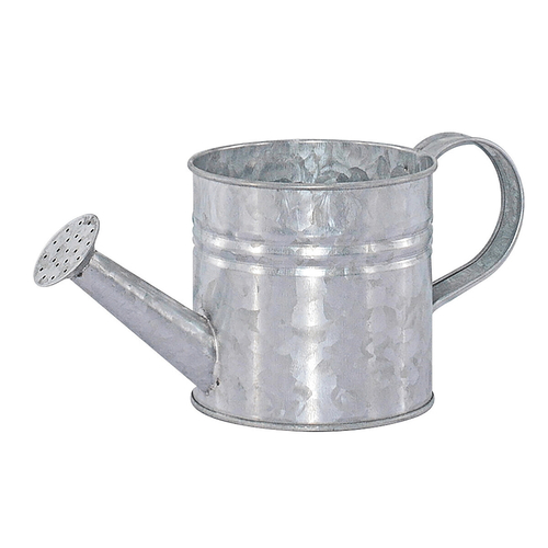 Obal kovový - tvar konve, zinkový, barva stříbrná