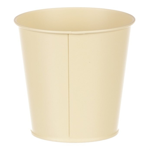 Obal kovový - kulatý s kvetoucím mákem, barva žlutá