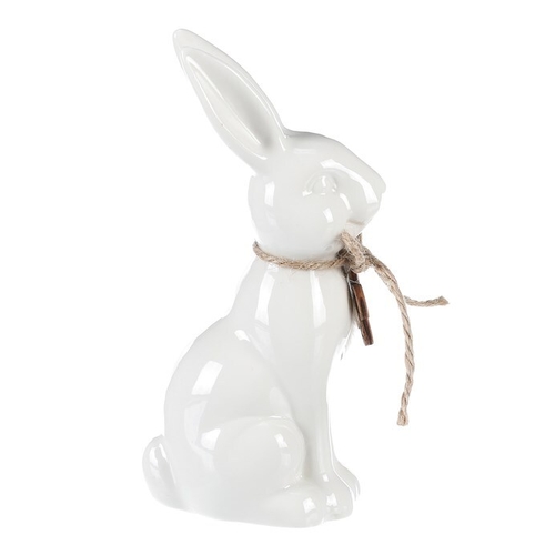 Zajíc - keramická figurka, střední vel., barva bílá