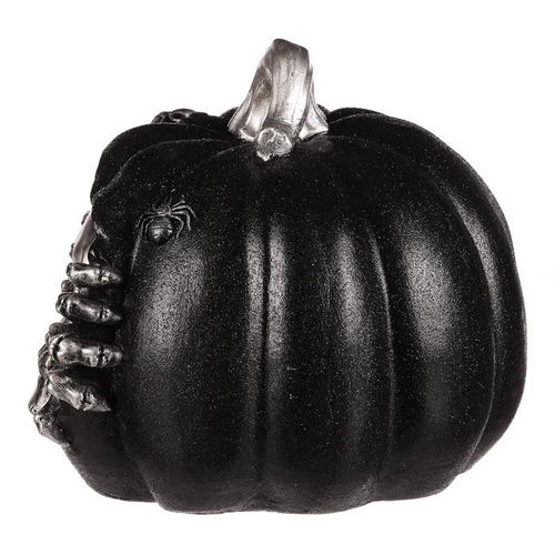 Dýně s lebkou - Halloween, magnesium, LED osvětlení