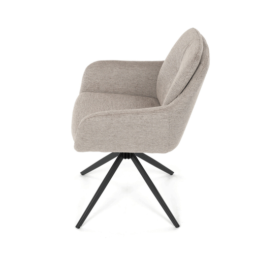 Jídelní židle otočná 180°, béžová, látka, DCH-P3174 LAN2