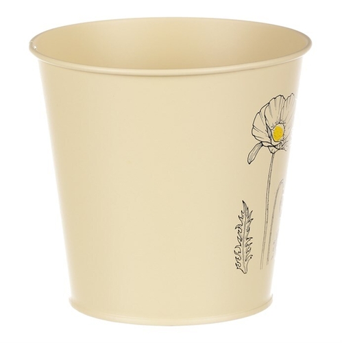 Obal kovový - motiv kvetoucího máku, žlutý