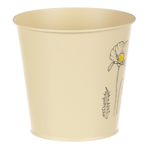 Obal kovový - motiv kvetoucího máku, žlutý