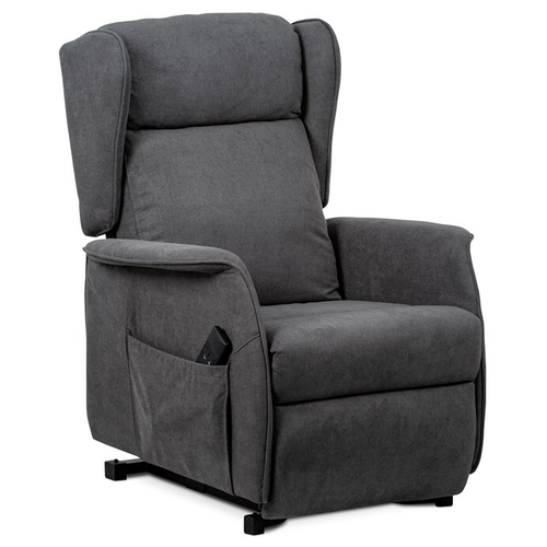 Polohovací křeslo, elektrické kabelové ovládání, šedá, látka, TV-1190 GREY2