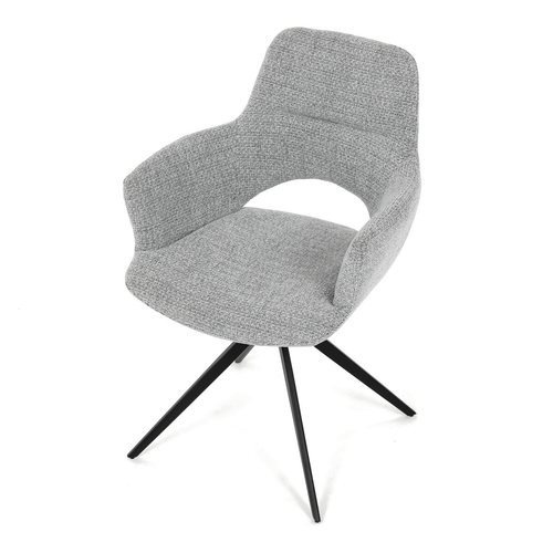 Jídelní židle otočná 360°, šedá, látka, DCH-D1320 GREY2