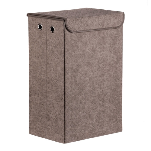 Koš prádelní - látkový s víkem, šedá barva