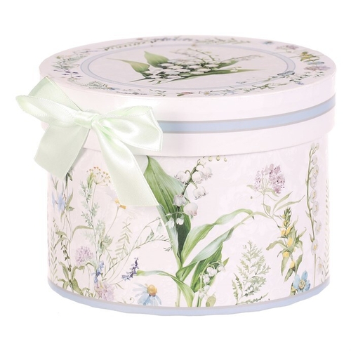Hrnek malovaný - porcelán, dárková dóza, motiv s konvalinkami
