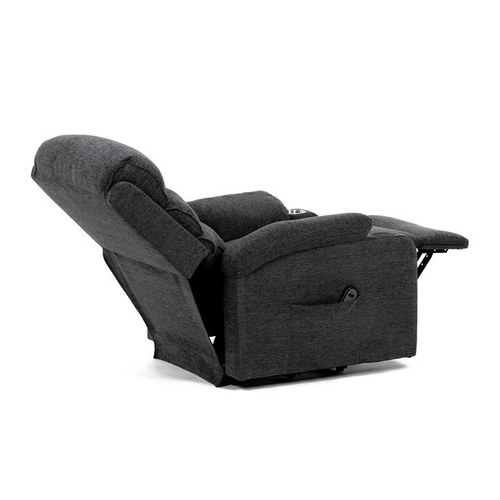 Polohovací křeslo, elektrické kabelové ovládání, šedá, látka, TV-S8348 GREY2