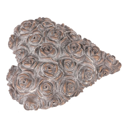 Srdce s růžemi - betonové, antracitově šedé