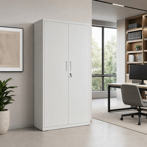 Komoda 80x40x180cm, kov, bílá, AUS-E1115 GREY
