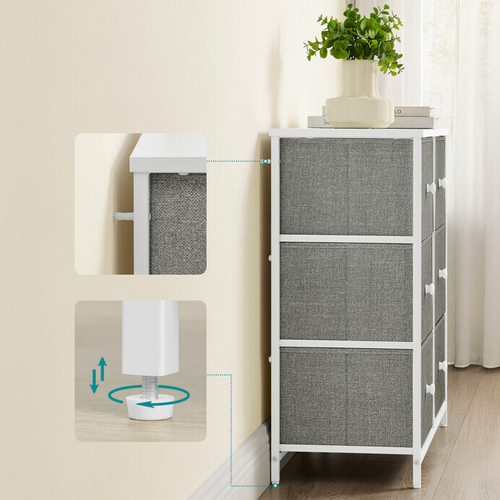 Komoda 80x30x71cm, kov, šedá, AUK-E1032 GREY