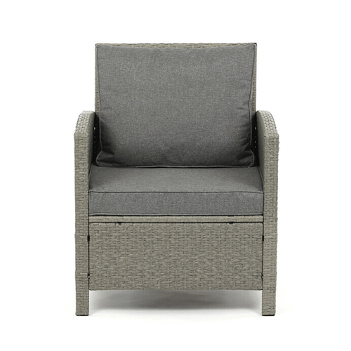 Zahradní sestava 140x70x60cm, polyratan, šedá, AZS-A1719 GREY