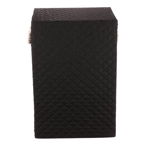 Koš prádelní - látkový s uchy, hranatý, černý