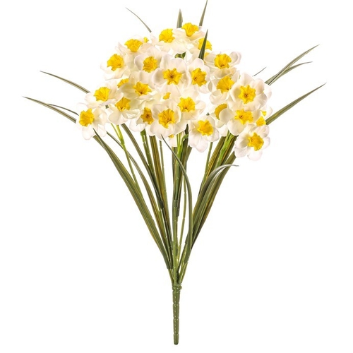 Narcis - umělá kytice, bílá barva