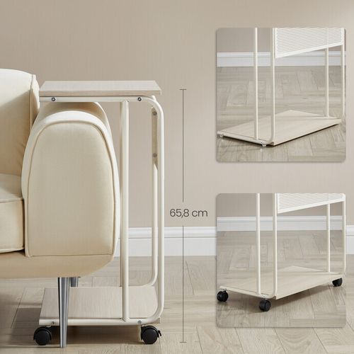 Odkládací stolek 55x32x66cm, mdf, bělený dub, AKF-E1012 CRM