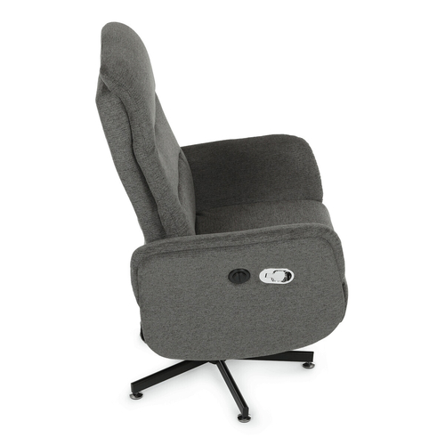 Polohovací křeslo, elektrické zabudované ovládání, šedá, látka, TV-C5479 GREY2