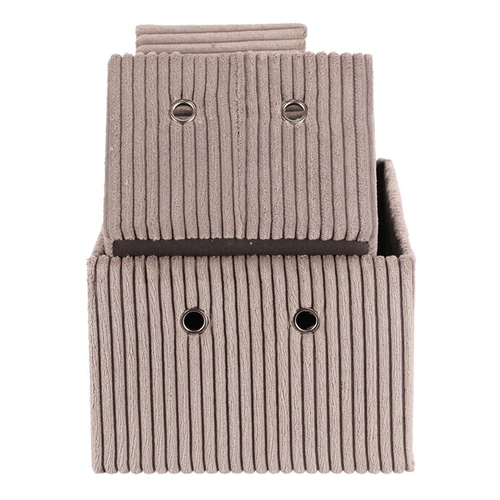 Koš regálový - manšestrový potah, šedý, cena za sadu 3 ks