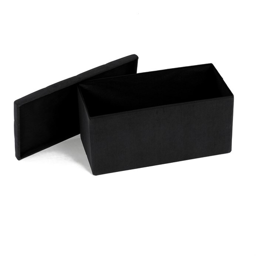 Taburet s úložným prostorem, černá, manšestrová látka, TAB-472 BK6