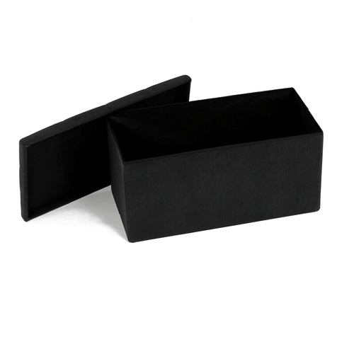 Taburet s úložným prostorem, černá, manšestrová látka, TAB-472 BK6