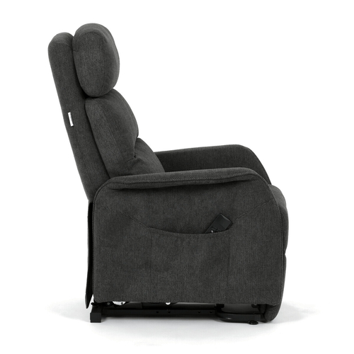 Polohovací křeslo, elektrické kabelové ovládání, šedá, látka, TV-L8960 GREY2