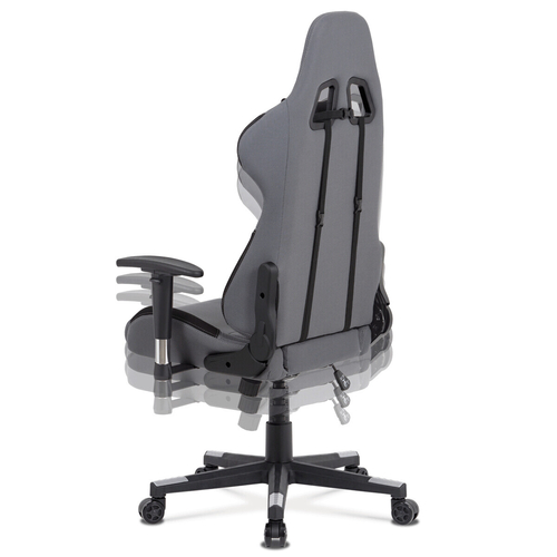 Herní křeslo, houpací mechanismus, šedá, KA-F05 GREY