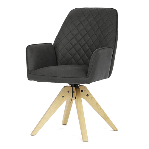 Jídelní židle otočná 180°, černá, látka, HC-539 BK3