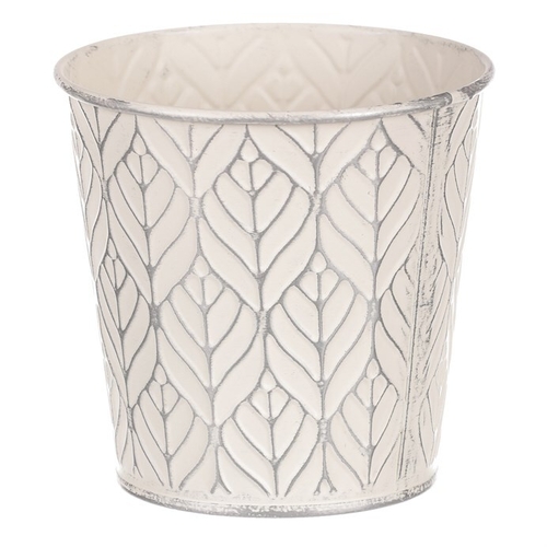 Obal kovový - kulatý, stříbrný vzor, barva šedá