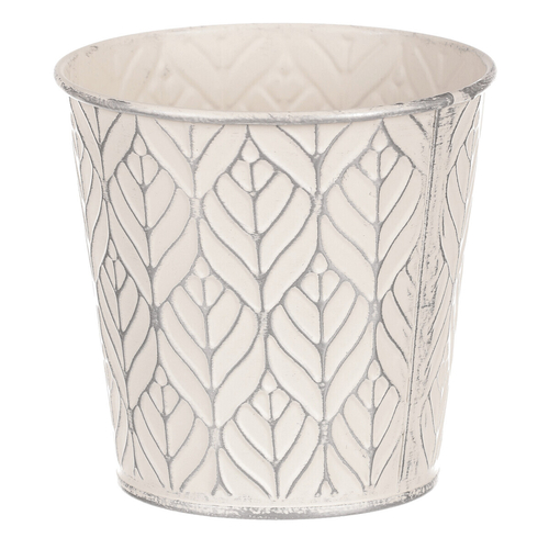 Obal kovový - kulatý, stříbrný vzor, barva šedá