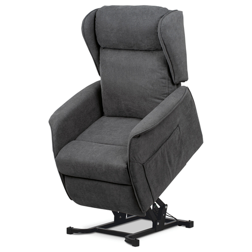 Polohovací křeslo, elektrické kabelové ovládání, šedá, látka, TV-1190 GREY2